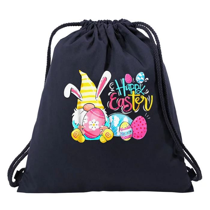 Bunny Gnome Rabbit Eggs Hunting Happy Easter Day Funny Drawstring Bag