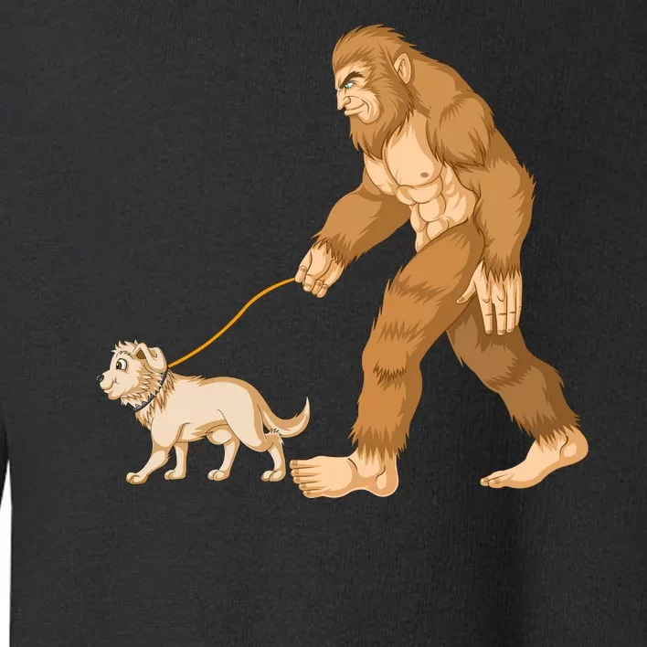 Bigfoot Golden Retriver Walking Toddler Sweatshirt