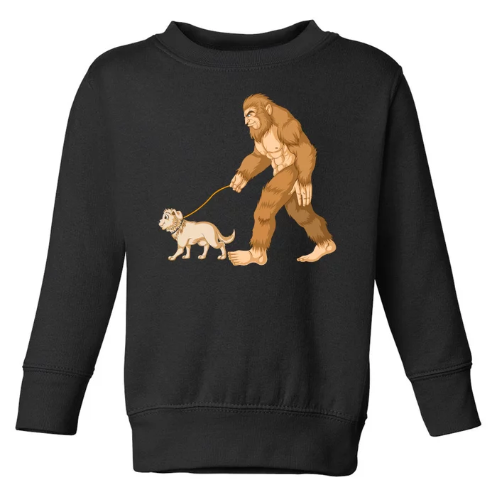 Bigfoot Golden Retriver Walking Toddler Sweatshirt