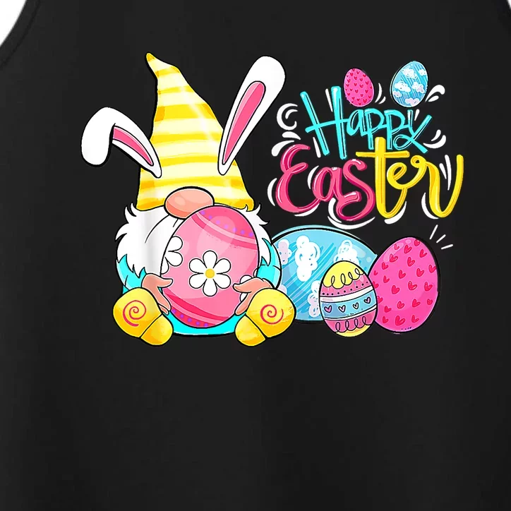 Bunny Gnome Rabbit Eggs Hunting Happy Easter Day Funny Performance Tank