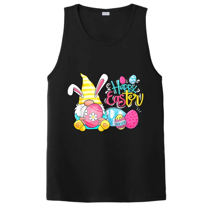 Bunny Gnome Rabbit Eggs Hunting Happy Easter Day Funny Performance Tank