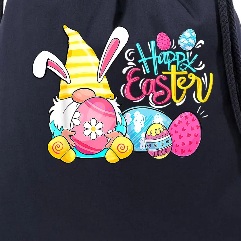 Bunny Gnome Rabbit Eggs Hunting Happy Easter Day Funny Drawstring Bag