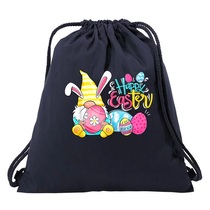 Bunny Gnome Rabbit Eggs Hunting Happy Easter Day Funny Drawstring Bag