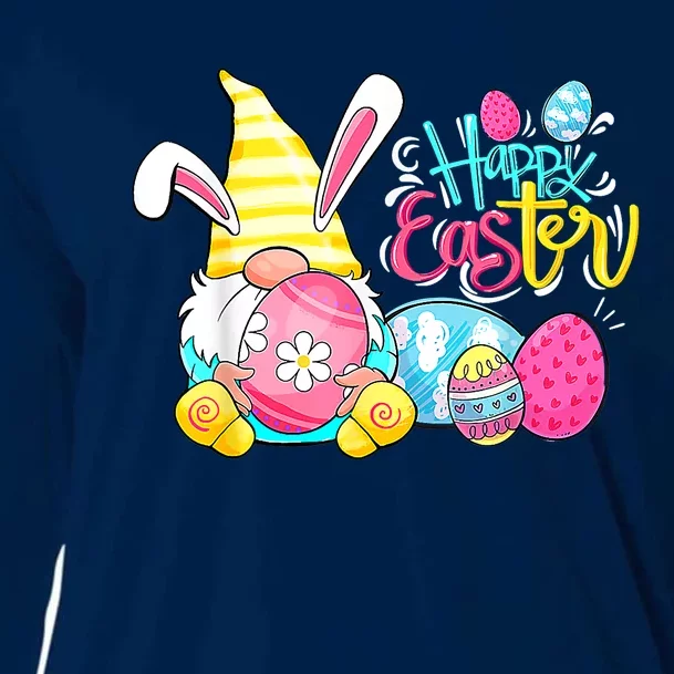 Bunny Gnome Rabbit Eggs Hunting Happy Easter Day Funny Cooling Performance Long Sleeve Crew