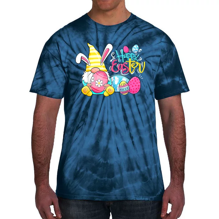 Bunny Gnome Rabbit Eggs Hunting Happy Easter Day Funny Tie-Dye T-Shirt