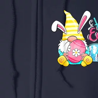 Bunny Gnome Rabbit Eggs Hunting Happy Easter Day Funny Full Zip Hoodie