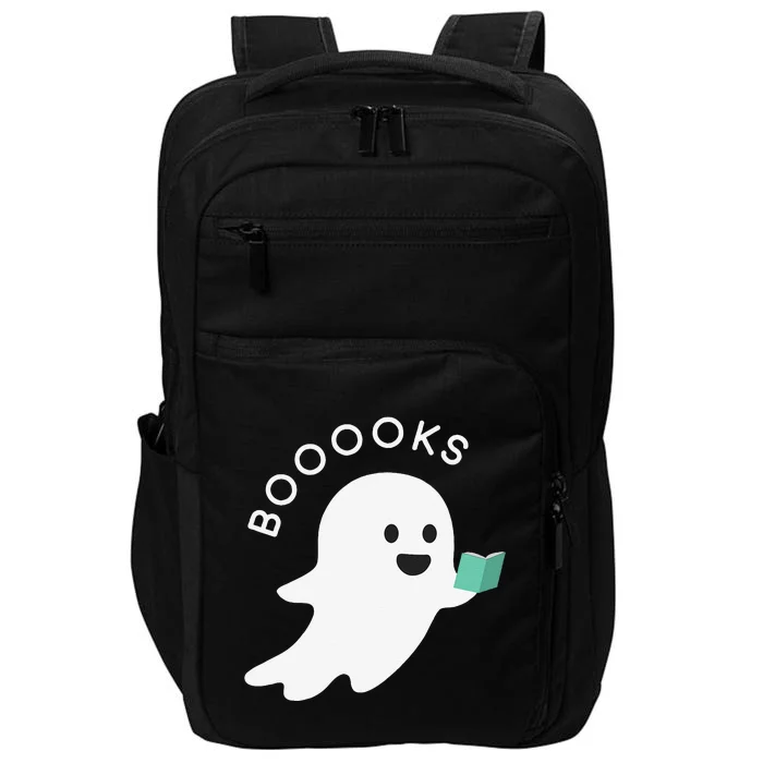 Booooks Ghost Reading Books Halloween Impact Tech Backpack