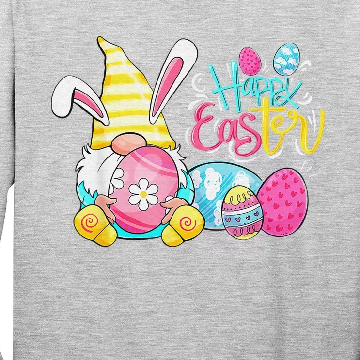 Bunny Gnome Rabbit Eggs Hunting Happy Easter Day Funny Tall Long Sleeve T-Shirt