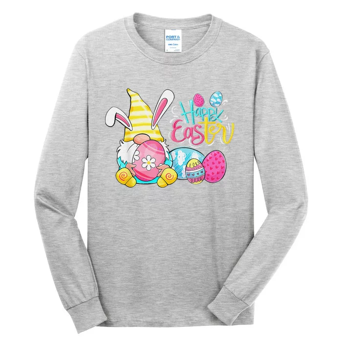 Bunny Gnome Rabbit Eggs Hunting Happy Easter Day Funny Tall Long Sleeve T-Shirt