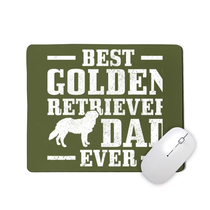 Best Golden Retriever Dad Ever Funny Dog Owner Vintage Mousepad