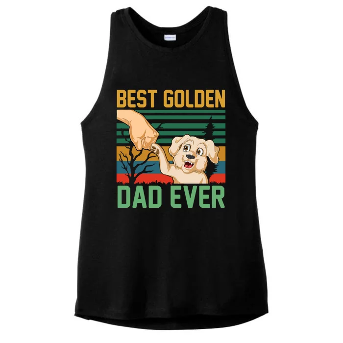 Best Golden Retriver Dad Ever Ladies Tri-Blend Wicking Tank