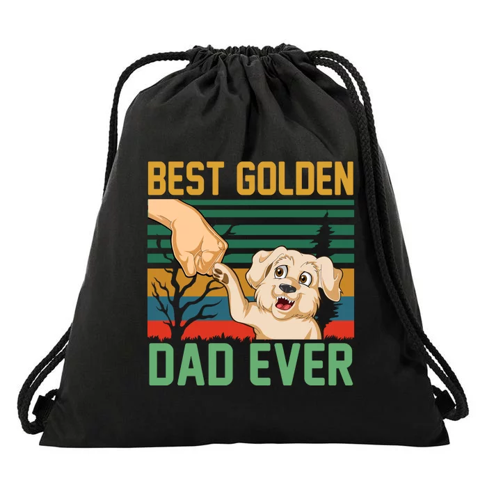 Best Golden Retriver Dad Ever Drawstring Bag