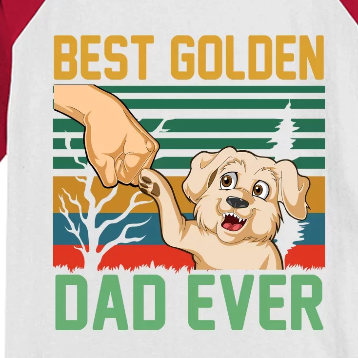 Best Golden Retriver Dad Ever Kids Colorblock Raglan Jersey