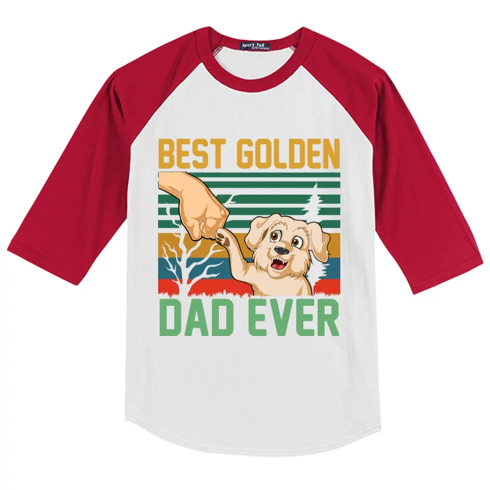 Best Golden Retriver Dad Ever Kids Colorblock Raglan Jersey