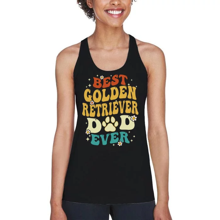 Best Golden Retriever Dad Everr Retro Golden Retriever Dad Women's Racerback Tank