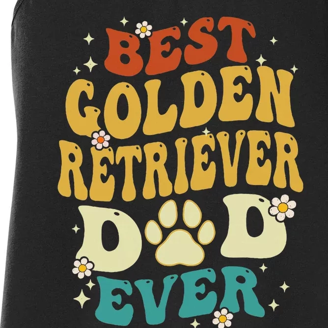 Best Golden Retriever Dad Everr Retro Golden Retriever Dad Women's Racerback Tank