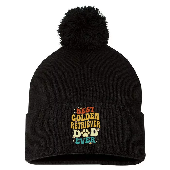 Best Golden Retriever Dad Everr Retro Golden Retriever Dad Pom Pom 12in Knit Beanie