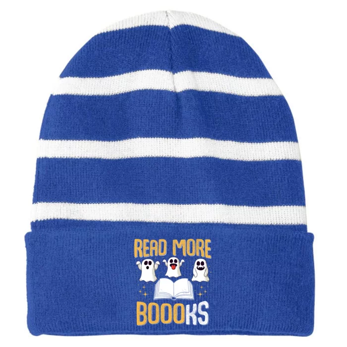 Book Ghost Read More Books Halloween Read More Books Ghost Gift Striped Beanie with Solid Band