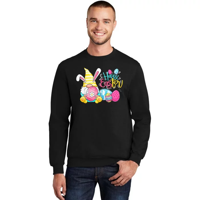 Bunny Gnome Rabbit Eggs Hunting Happy Easter Day Funny Sweatshirt