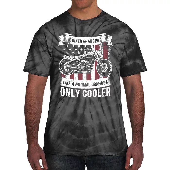 Biker Grandpa Ride Motorcycles Motorcycle Lovers Rider Gift Tie-Dye T-Shirt