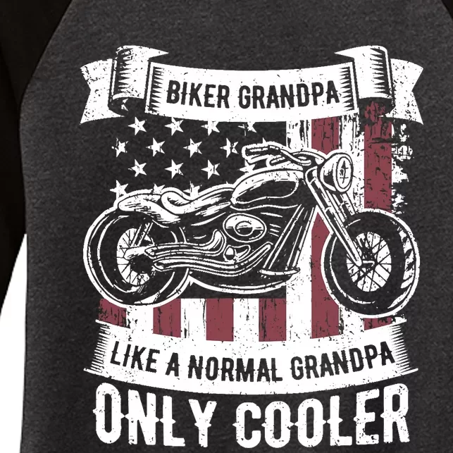 Biker Grandpa Ride Motorcycles Motorcycle Lovers Rider Gift Women's Tri-Blend 3/4-Sleeve Raglan Shirt