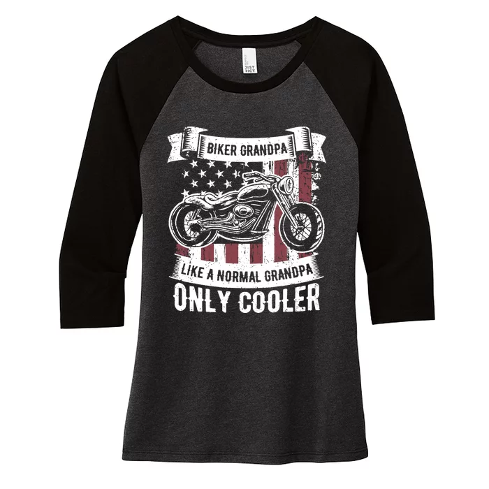 Biker Grandpa Ride Motorcycles Motorcycle Lovers Rider Gift Women's Tri-Blend 3/4-Sleeve Raglan Shirt