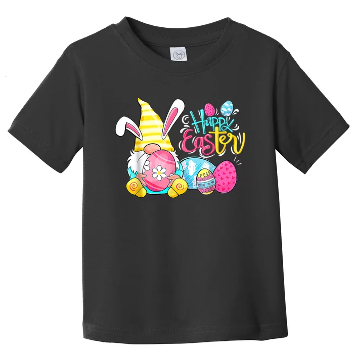 Bunny Gnome Rabbit Eggs Hunting Happy Easter Day Funny Toddler T-Shirt