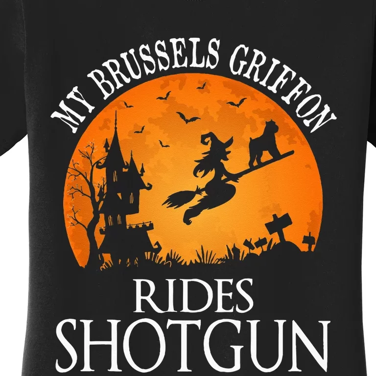 Brussels Griffon Rides Shotgun Dog Lover Women's T-Shirt