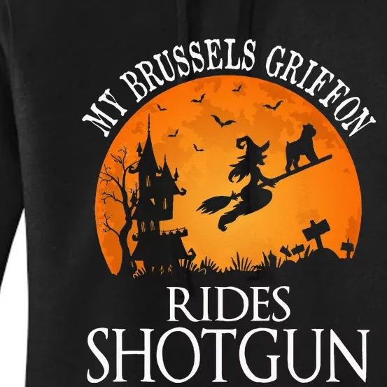 Brussels Griffon Rides Shotgun Dog Lover Women's Pullover Hoodie