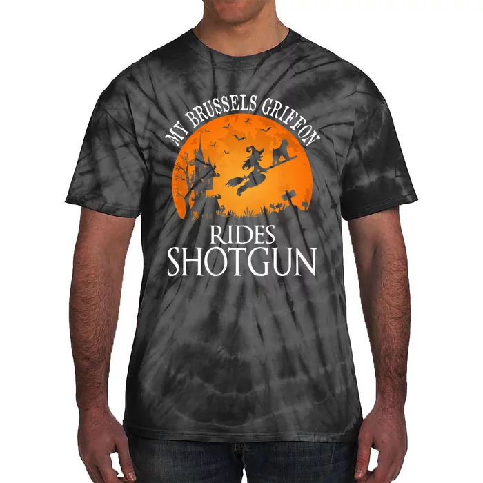 Brussels Griffon Rides Shotgun Dog Lover Tie-Dye T-Shirt