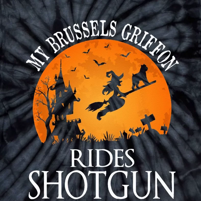 Brussels Griffon Rides Shotgun Dog Lover Tie-Dye T-Shirt