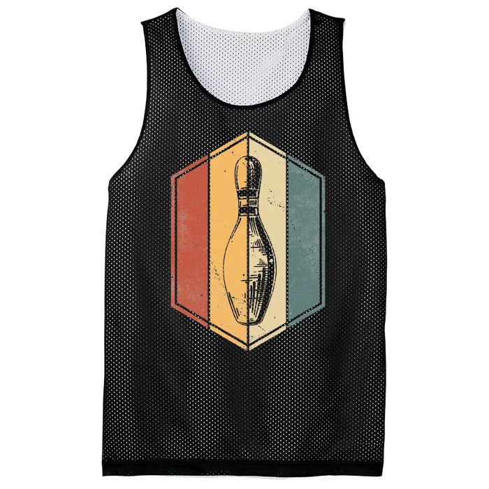 Bowler Gifts Retro Vintage Bowling Pin Bowling Team Mesh Reversible Basketball Jersey Tank