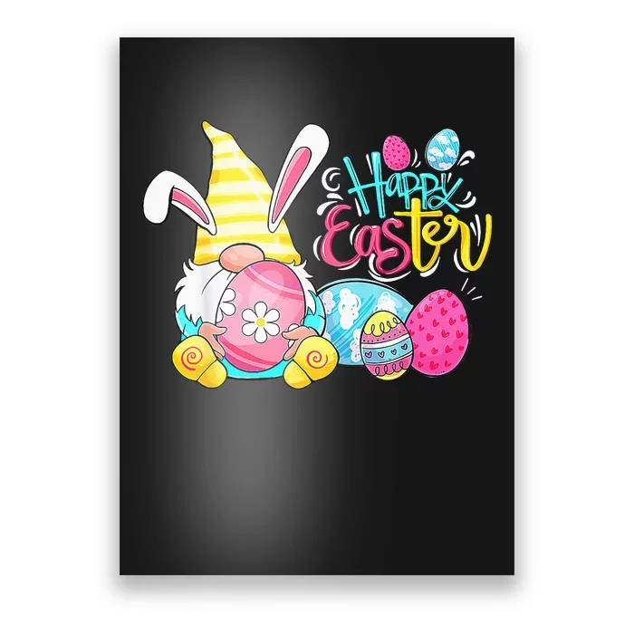 Bunny Gnome Rabbit Eggs Hunting Happy Easter Day Funny Poster