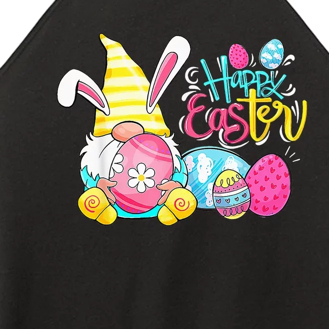 Bunny Gnome Rabbit Eggs Hunting Happy Easter Day Funny Women’s Perfect Tri Rocker Tank