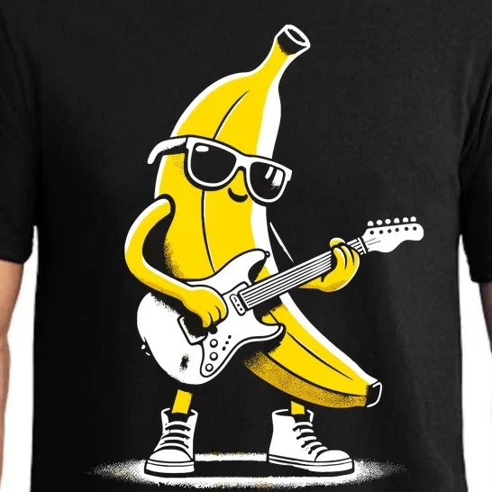 Banana Guitar Rock Music Concert Band Novelty Funny Banana Pajama Set