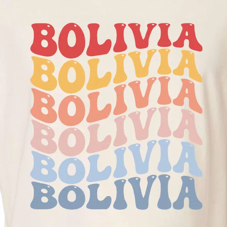 Bolivia Groovy Retro Bolivian Garment-Dyed Women's Muscle Tee