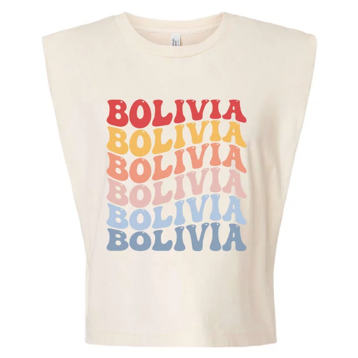 Bolivia Groovy Retro Bolivian Garment-Dyed Women's Muscle Tee