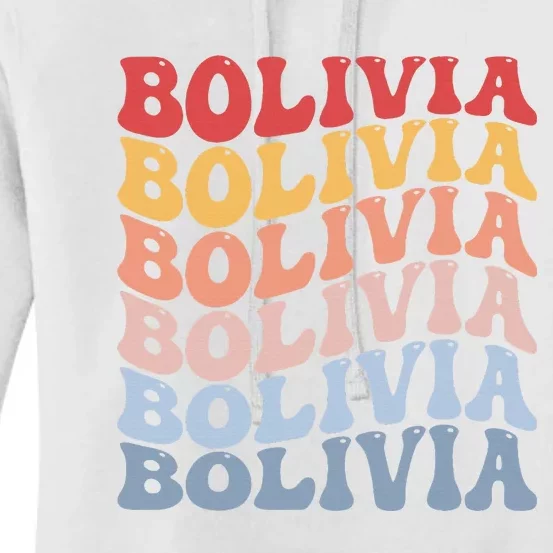 Bolivia Groovy Retro Bolivian Women's Pullover Hoodie