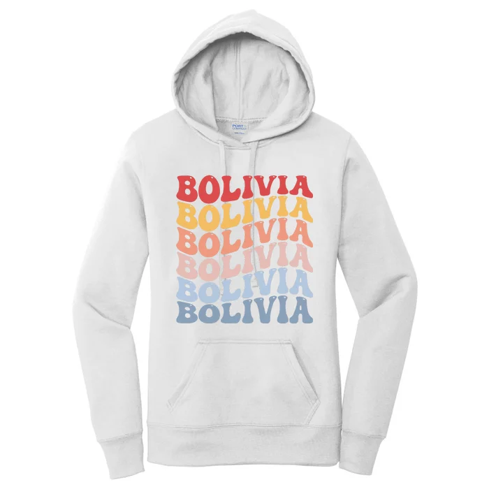 Bolivia Groovy Retro Bolivian Women's Pullover Hoodie