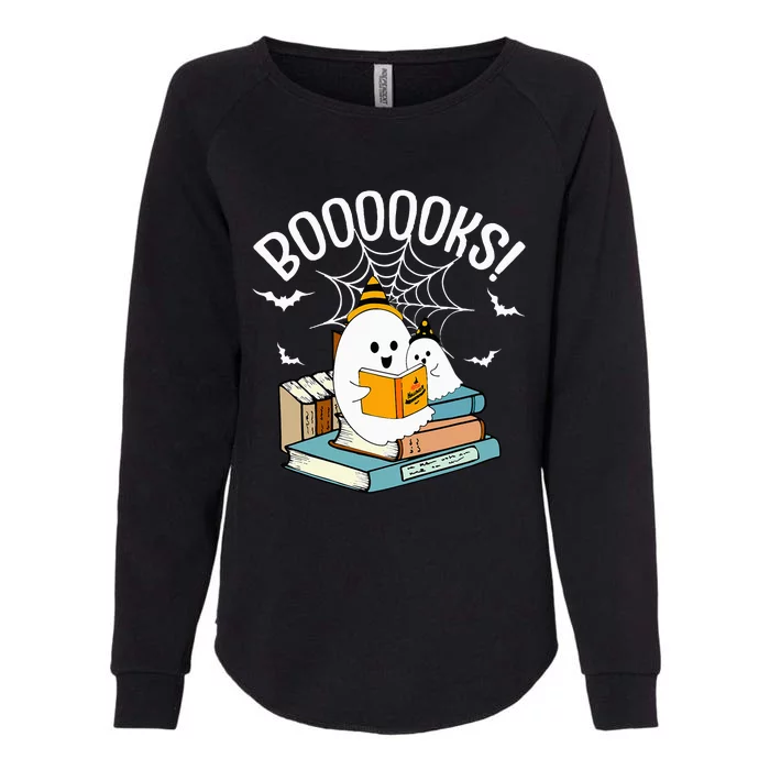 Booooks Ghost Read Books Halloween Funny Womens California Wash Sweatshirt