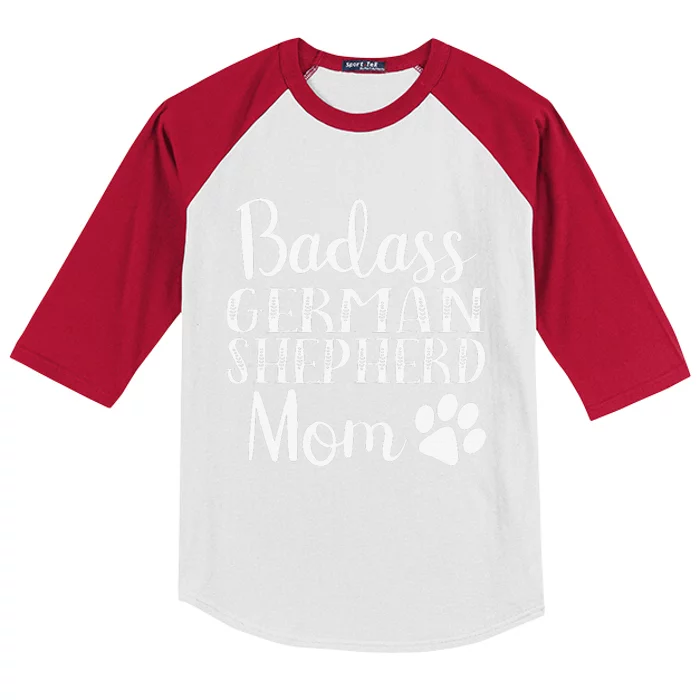 BadAss German Shepherd Mom Funny Cute Dog Owners Gift Women Kids Colorblock Raglan Jersey