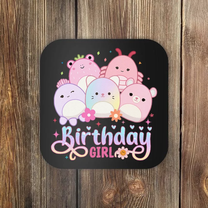 Birthday Girl Squish Squad Mallow Girl Cute Gift Coaster