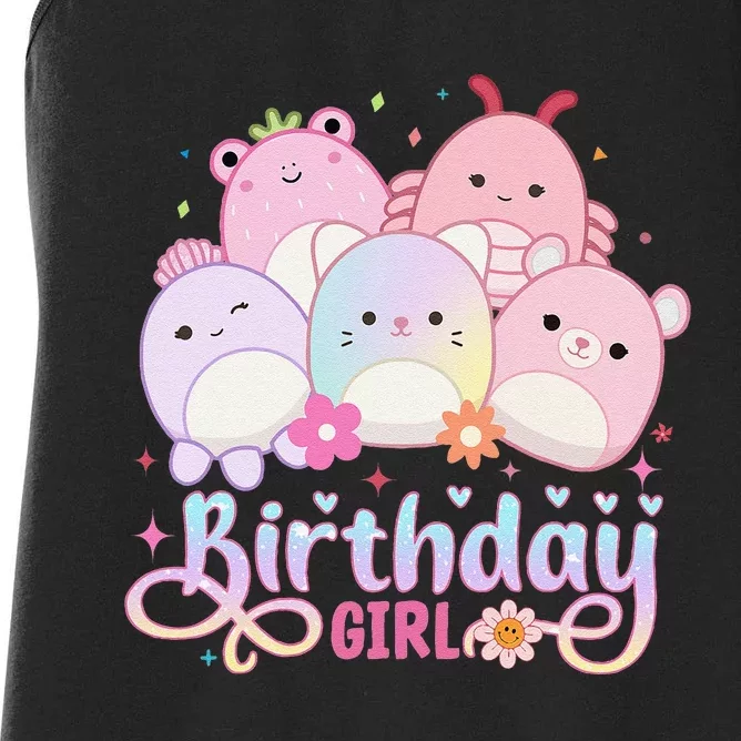 Birthday Girl Squish Squad Mallow Girl Cute Gift Women's Racerback Tank