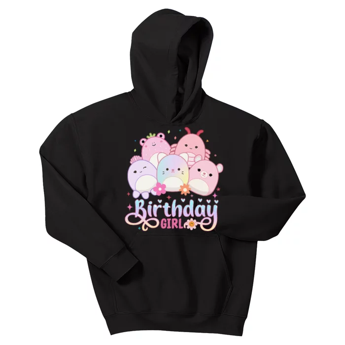 Birthday Girl Squish Squad Mallow Girl Cute Gift Kids Hoodie