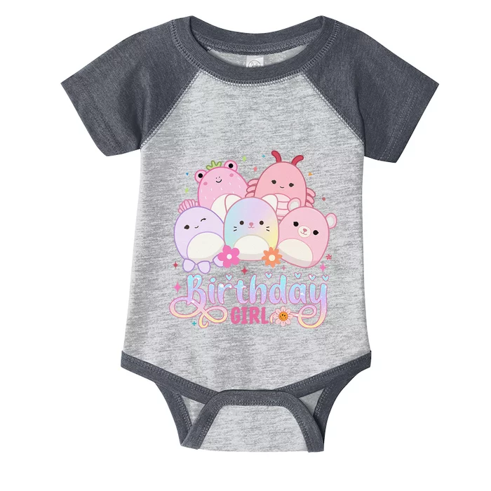 Birthday Girl Squish Squad Mallow Girl Cute Gift Infant Baby Jersey Bodysuit