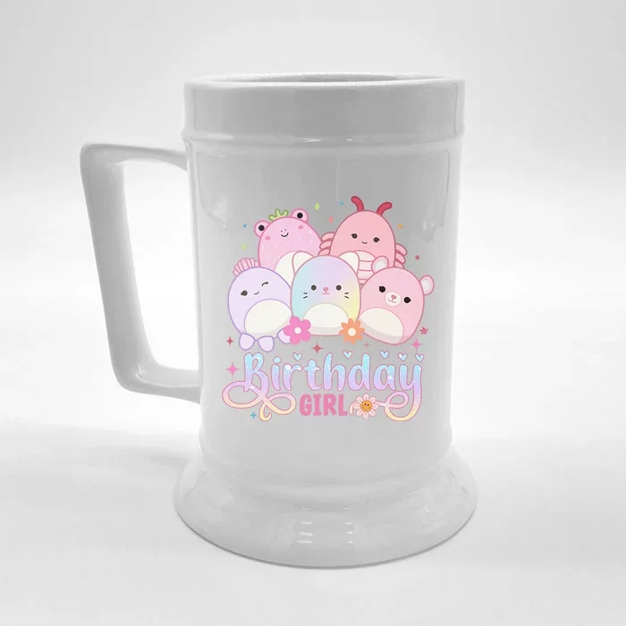 Birthday Girl Squish Squad Mallow Girl Cute Gift Front & Back Beer Stein