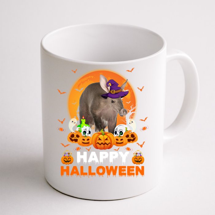 Boo Ghost Scary Pumpkin Moon Witch Aardvark Halloween Gift Front & Back Coffee Mug