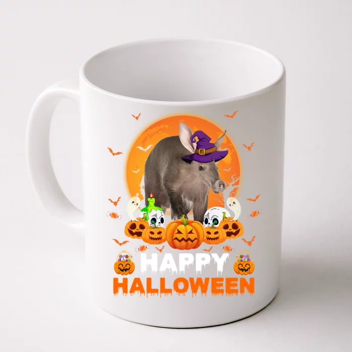 Boo Ghost Scary Pumpkin Moon Witch Aardvark Halloween Gift Front & Back Coffee Mug