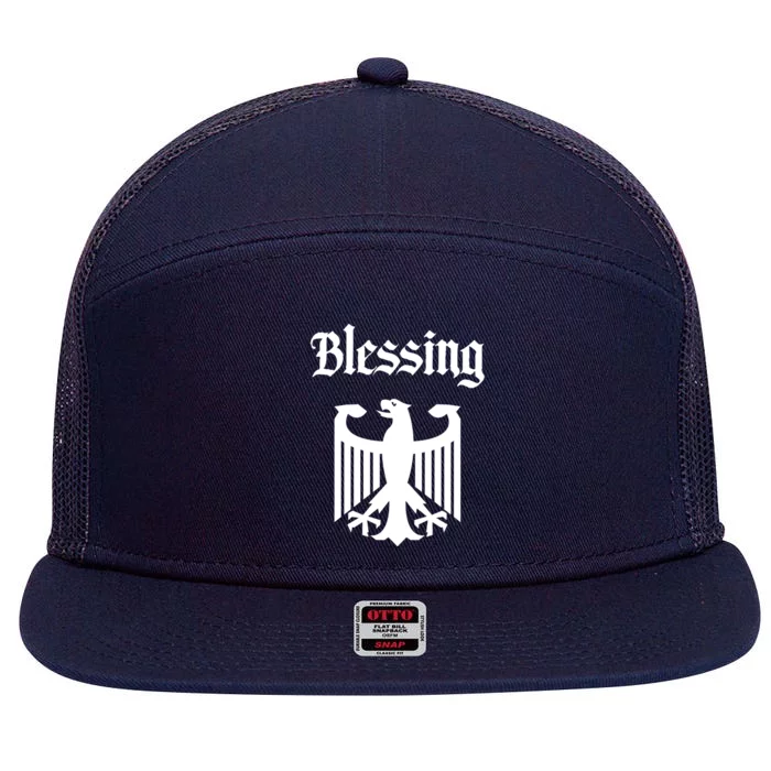 Blessing Ger Surname Family Last Name Deutschland Great Gift 7 Panel Mesh Trucker Snapback Hat