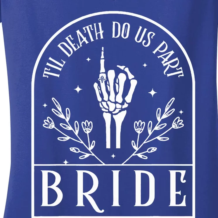 Bride Groom Skeleton Gothic Halloween Women's V-Neck T-Shirt